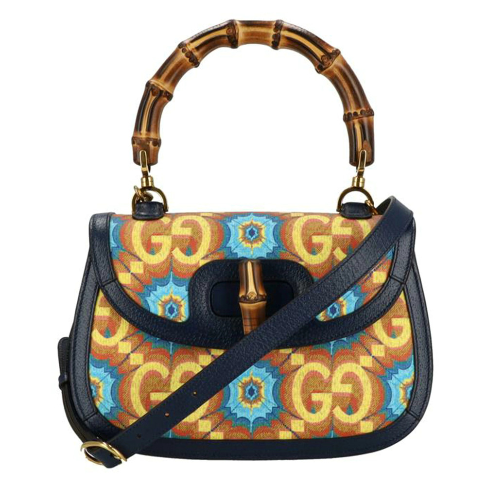 Gucci Bamboo Leather Shoulder Bag Black